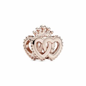 Crown and Entwined Hearts Charm