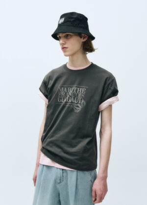 [S,M 사이즈 5/21 예약발송] CLASSIC LOGO STAMP TEE charcoal