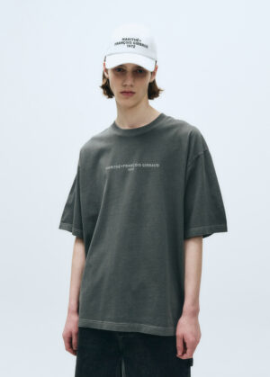 LETTERING LOGO PIGMENT OVERSIZED TEE charcoal