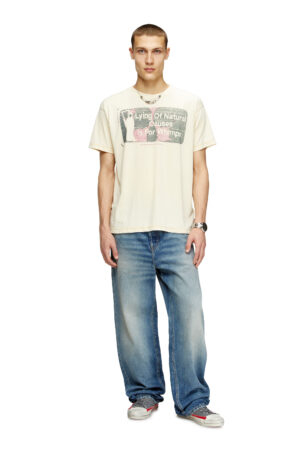 Slogan T-shirt with burnout wash