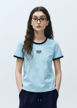 W CLASSIC LOGO RINGER TEE sky blue