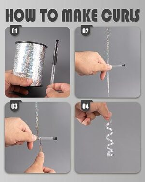 Silver Curling Ribbon for Crafts
