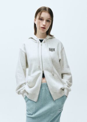 CLASSIC LOGO MELANGE HOODIE ZIPUP light heather gray