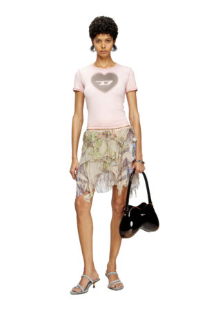 Ribbed T-shirt with watercolour heart D