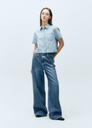 W SUMMER WIDE DENIM PANTS blue