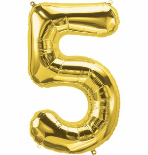 Large Gold Number Balloon