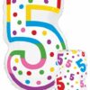 Number 5 Birthday Balloon Candle 24 Inch Foil