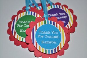 Rainbow Party Favor Stickers Set of 24