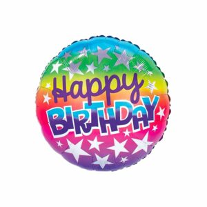 Rainbow Birthday Balloon with Stars
